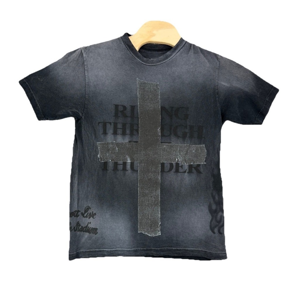 Travis Scott Utopia Tour Riding Through The Thunder Tee Faded Black Mens M